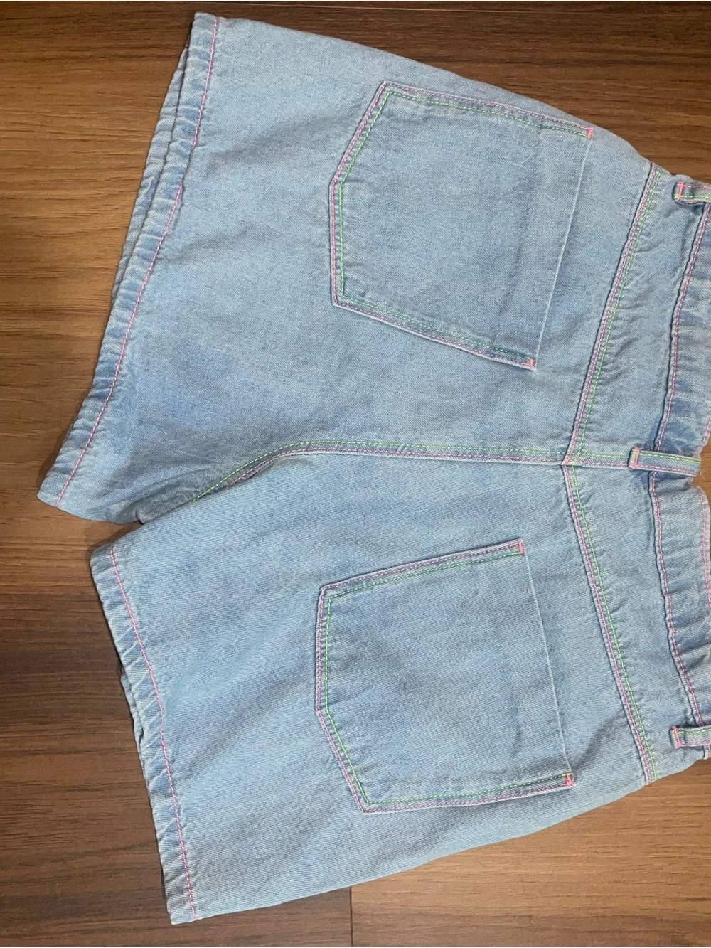 Garanimals Light Blue Denim Shorts with Neon Embroidered Cherries